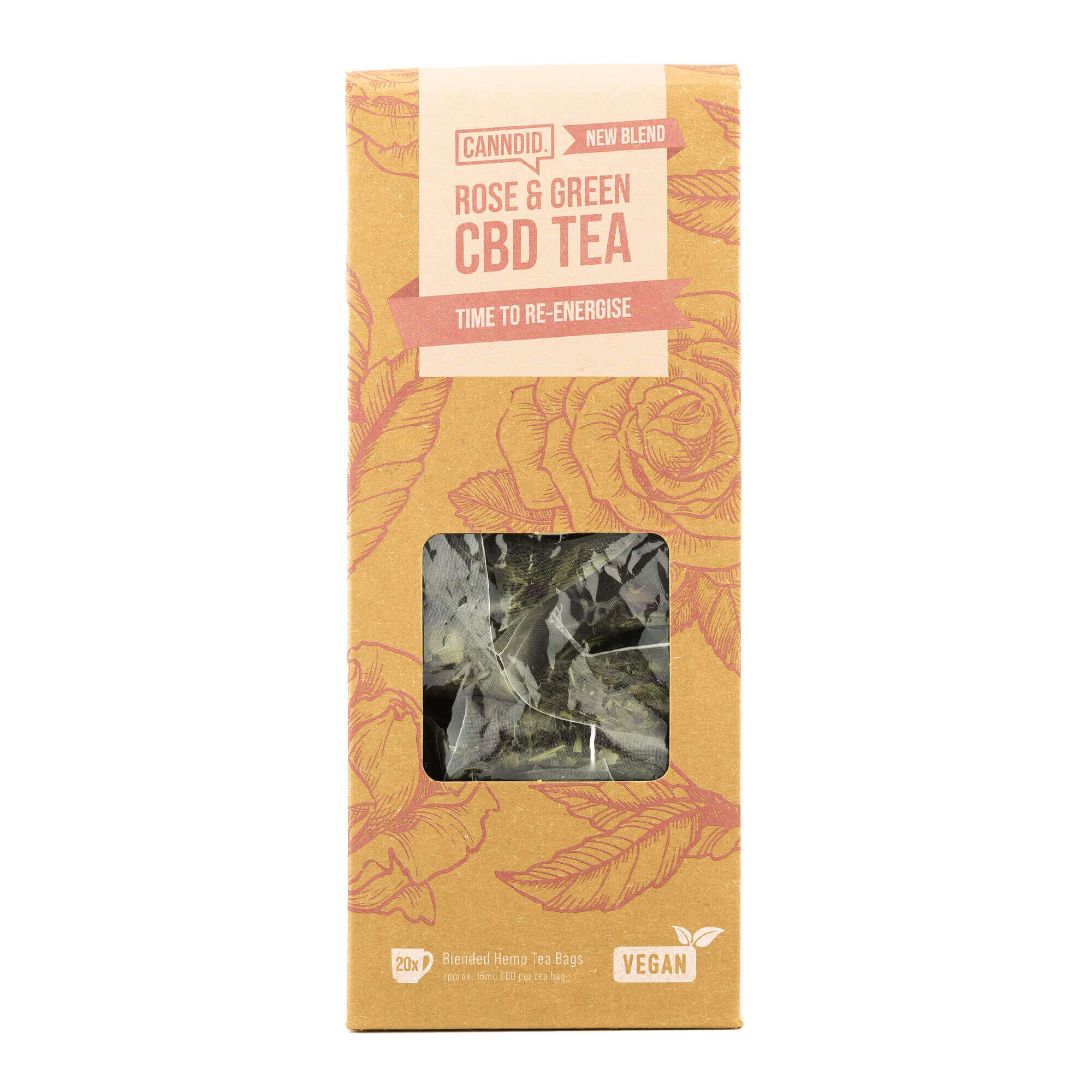 CBD Rose & Green Tea | 20x Hemp Tea Bags